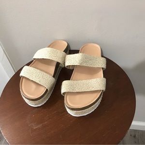 JustFab woven flip flops